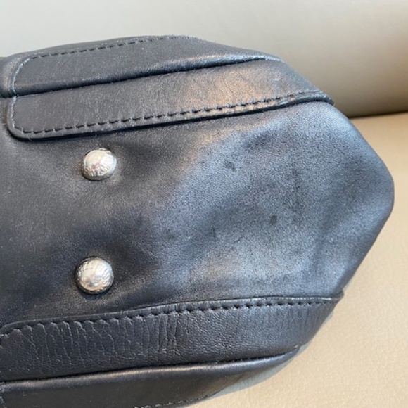 Stuart Weitzman black genuine leather shoulder bag satchel braided straps - Picture 13 of 16